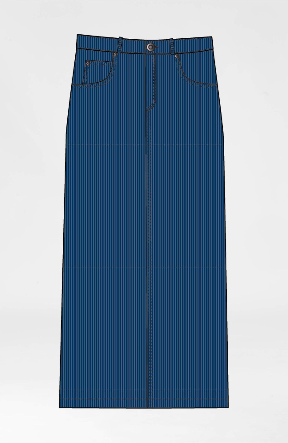Sleek Skirt - Corduroy Navy