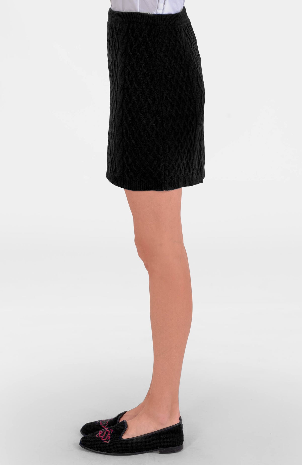 Irish Knit Skirt Black