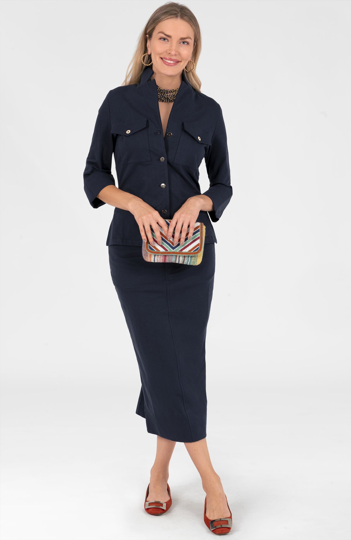 Weekender Pencil Skirt Navy