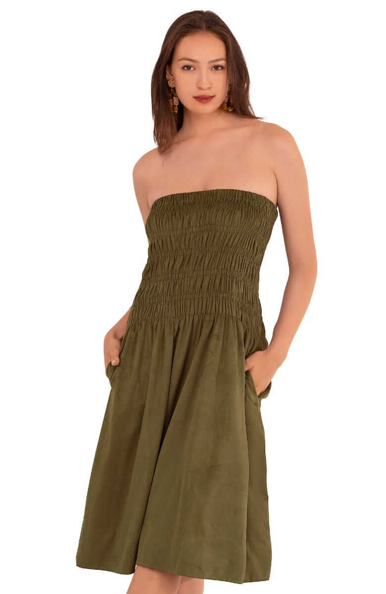 3-4-1 Skirt/Dress - Ultra Suede - Final Sale Olive