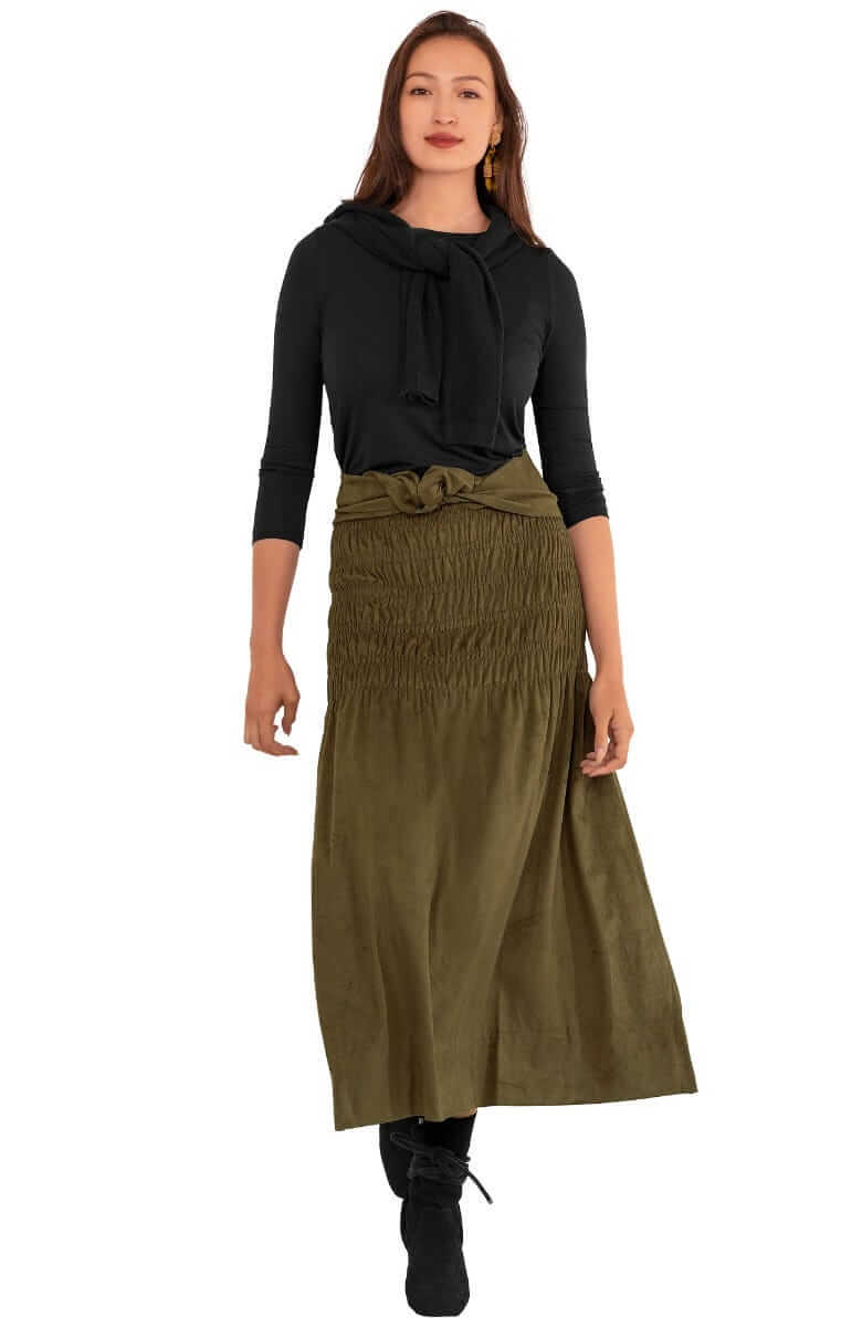 3-4-1 Skirt/Dress - Ultra Suede - Final Sale Olive