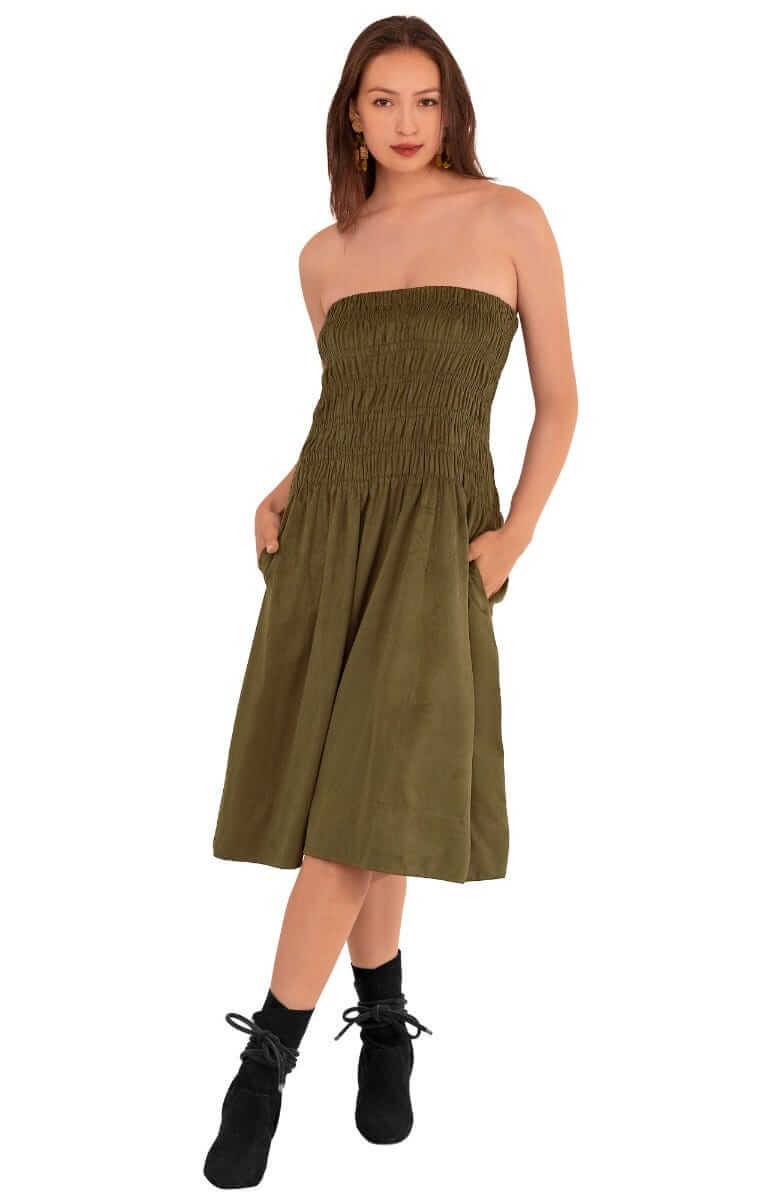 3-4-1 Skirt/Dress - Ultra Suede - Final Sale Olive