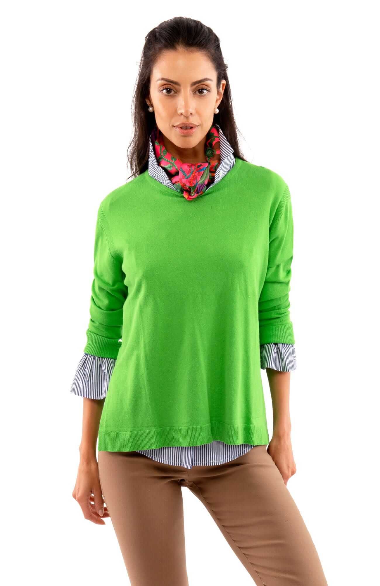 Sneek A Peek Knit Sweater Bright Kelly