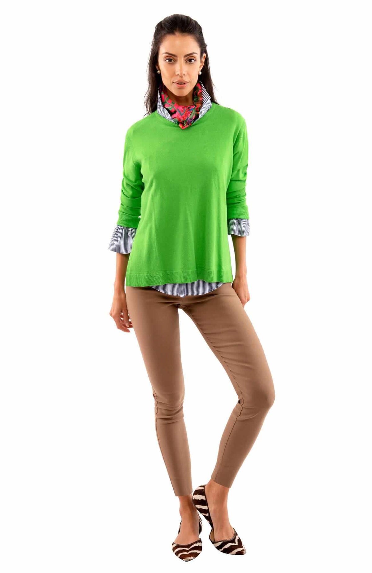 Sneek A Peek Knit Sweater Bright Kelly