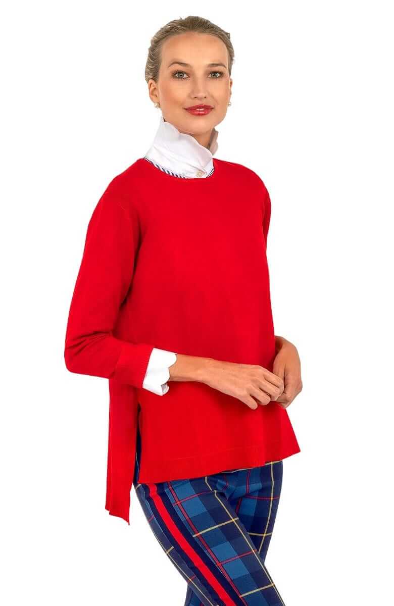 Sneek A Peek Knit Sweater Crimson