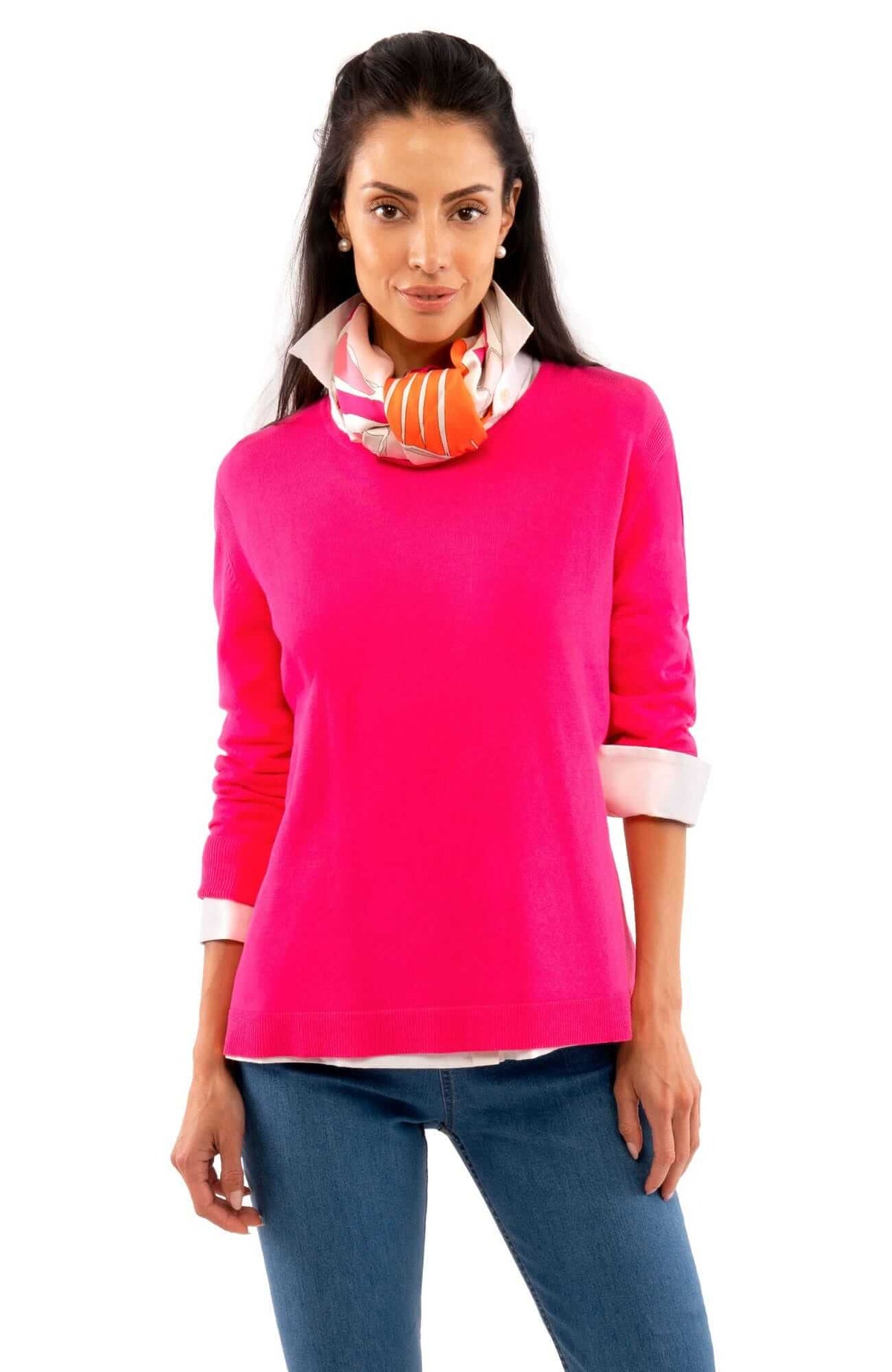 Sneek A Peek Knit Sweater Hot Pink