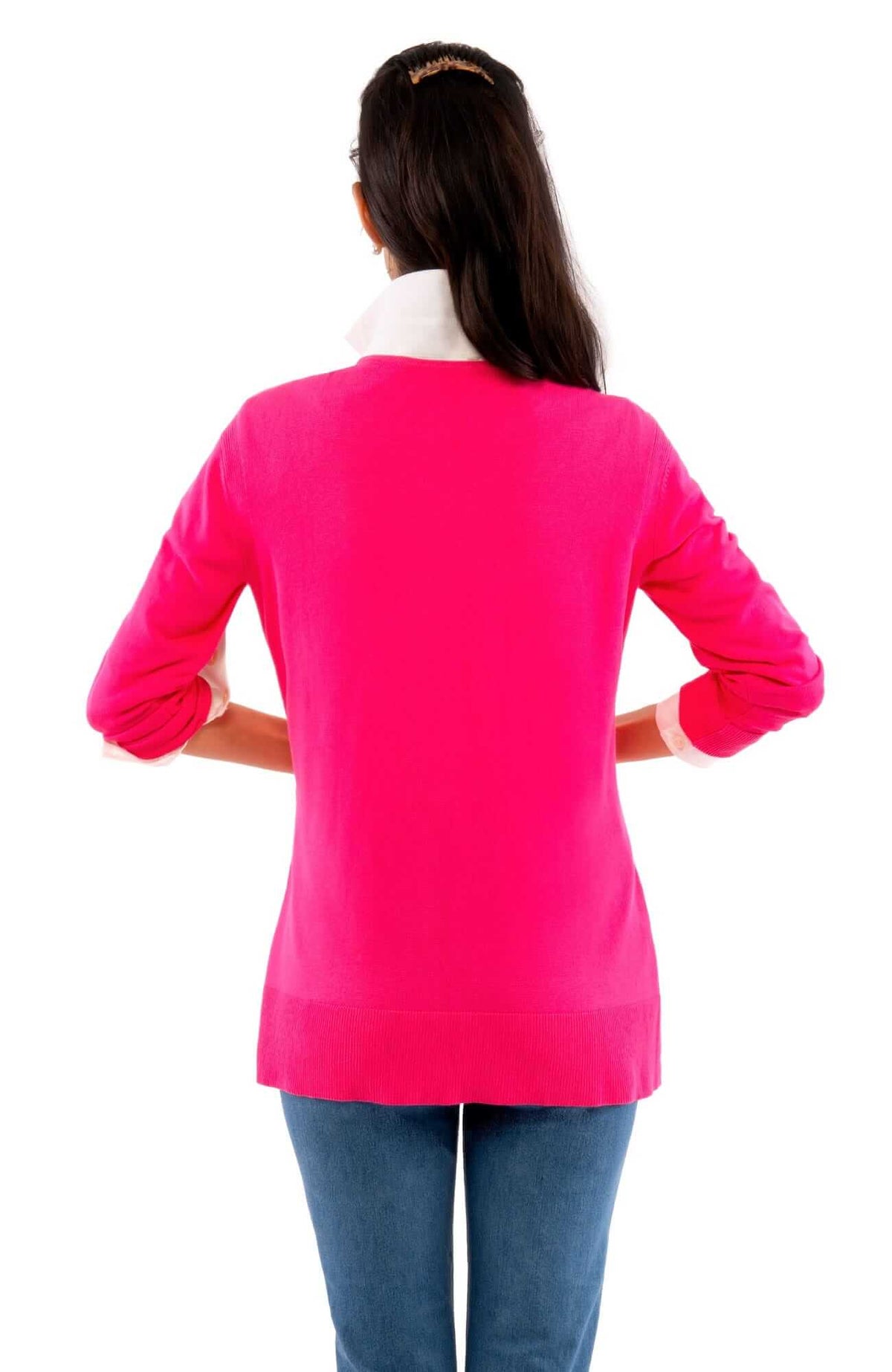 Sneek A Peek Knit Sweater Hot Pink