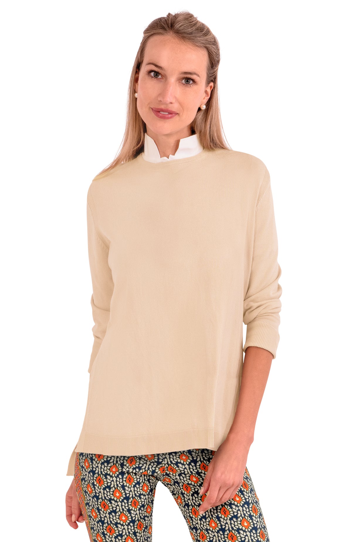 Sneek A Peek Knit Sweater Latte