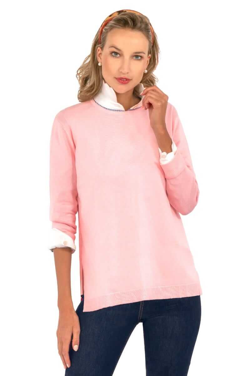 Sneek A Peek Knit Sweater Pale Pink