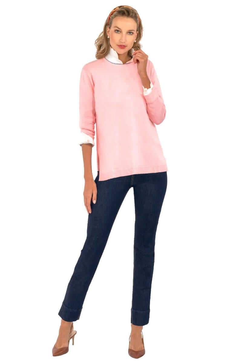 Sneek A Peek Knit Sweater Pale Pink