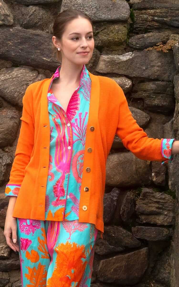 Grosgrain Heaven Cardigan Orange