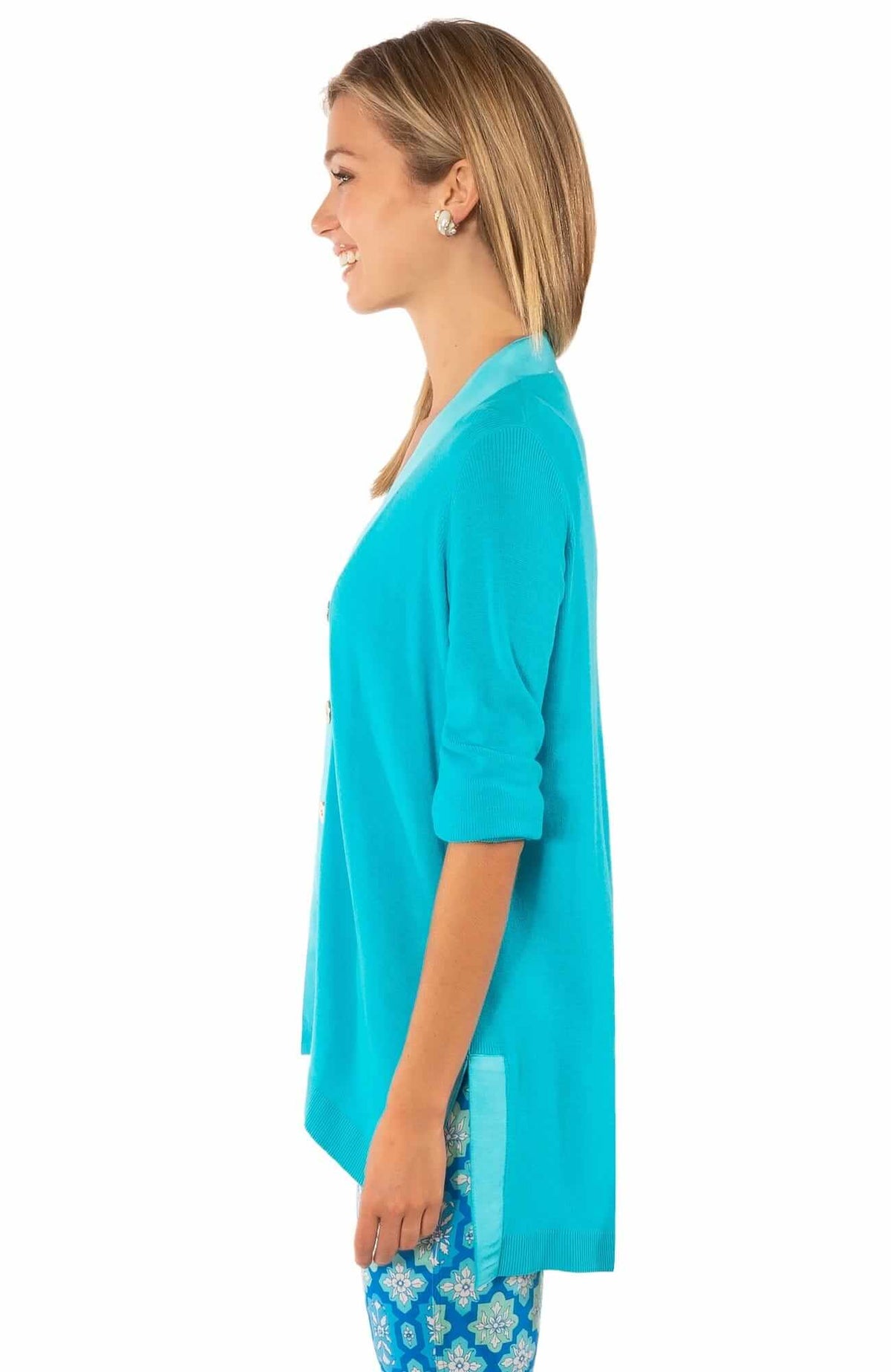 Grosgrain Heaven Cardigan Turquoise