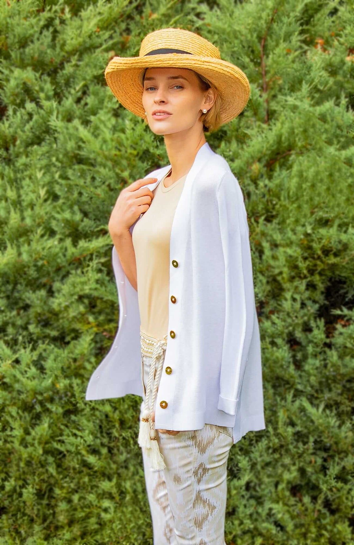 Grosgrain Heaven Cardigan White