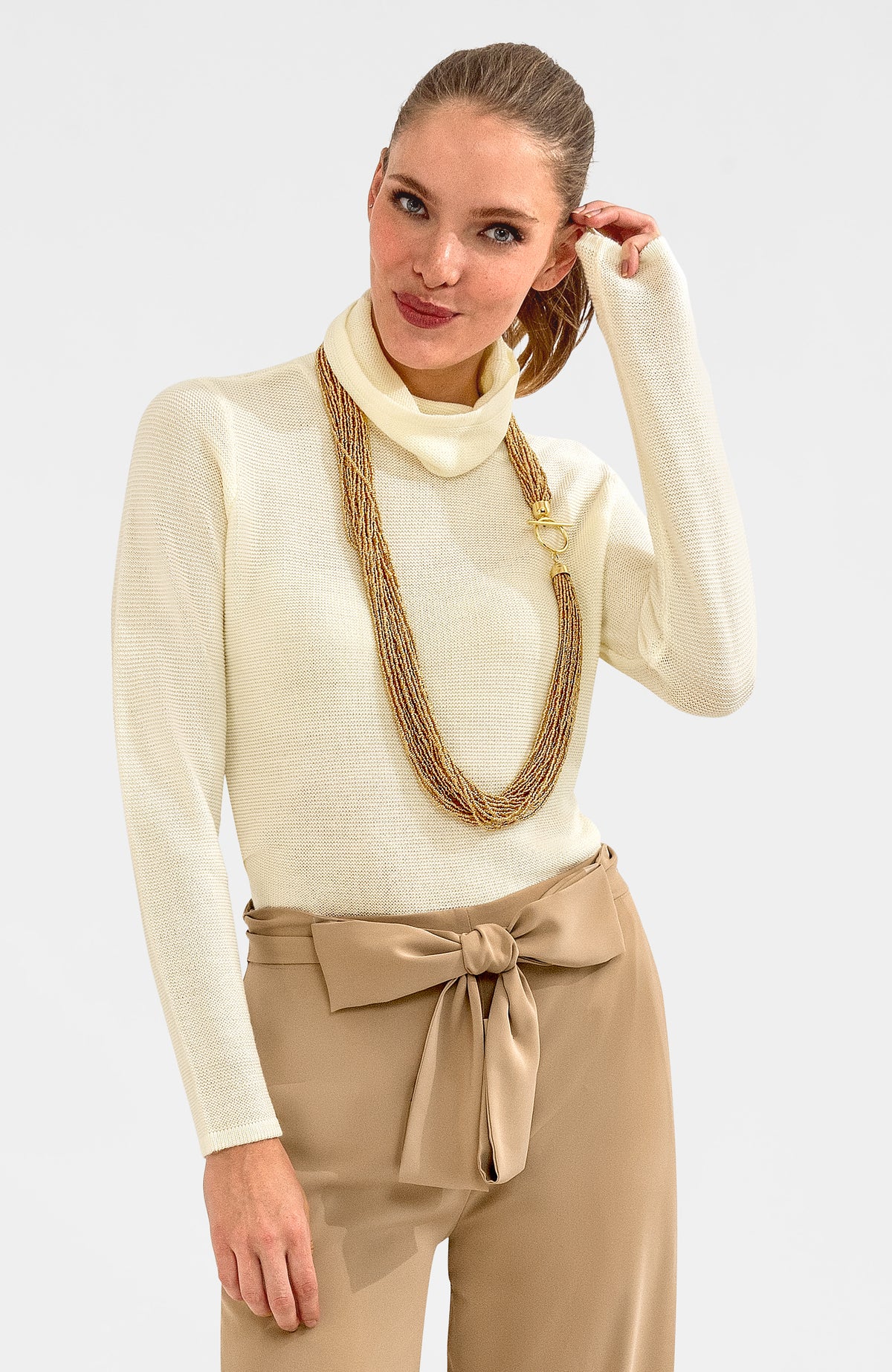 Knit Knit Turtleneck Sweater Cream