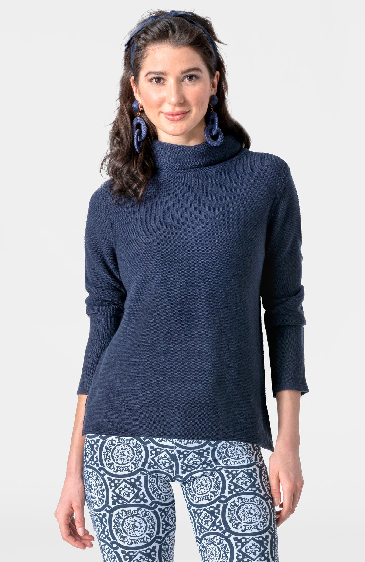 Knit Knit Turtleneck Sweater Navy