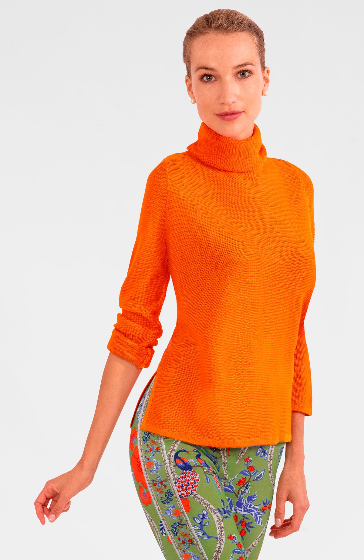 Knit Knit Turtleneck Sweater Orange