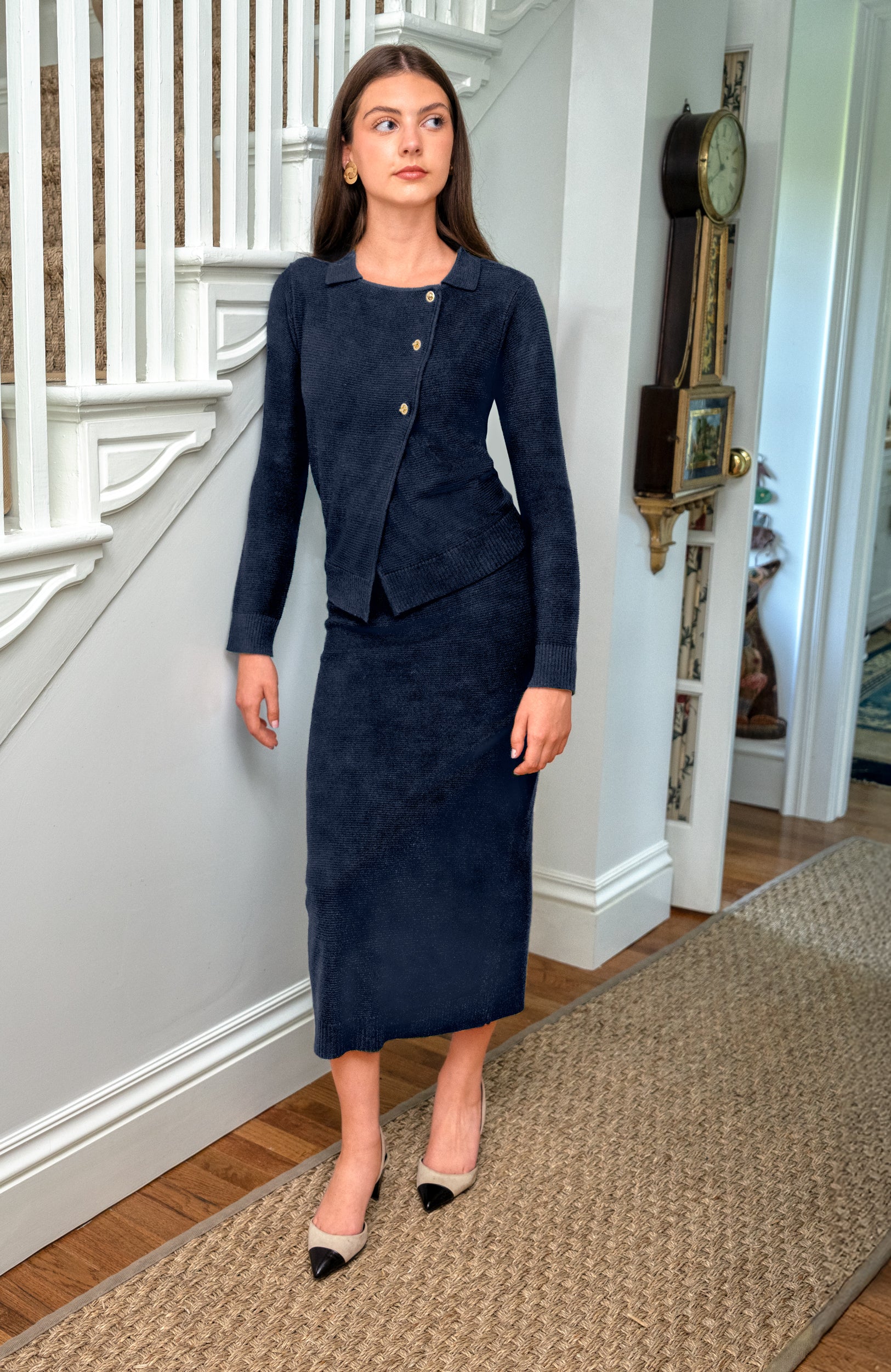 Lock It Up Maxi Skirt Navy