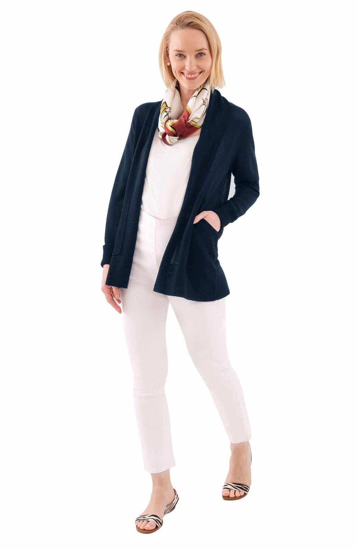 Open Cardigan Sweater Navy