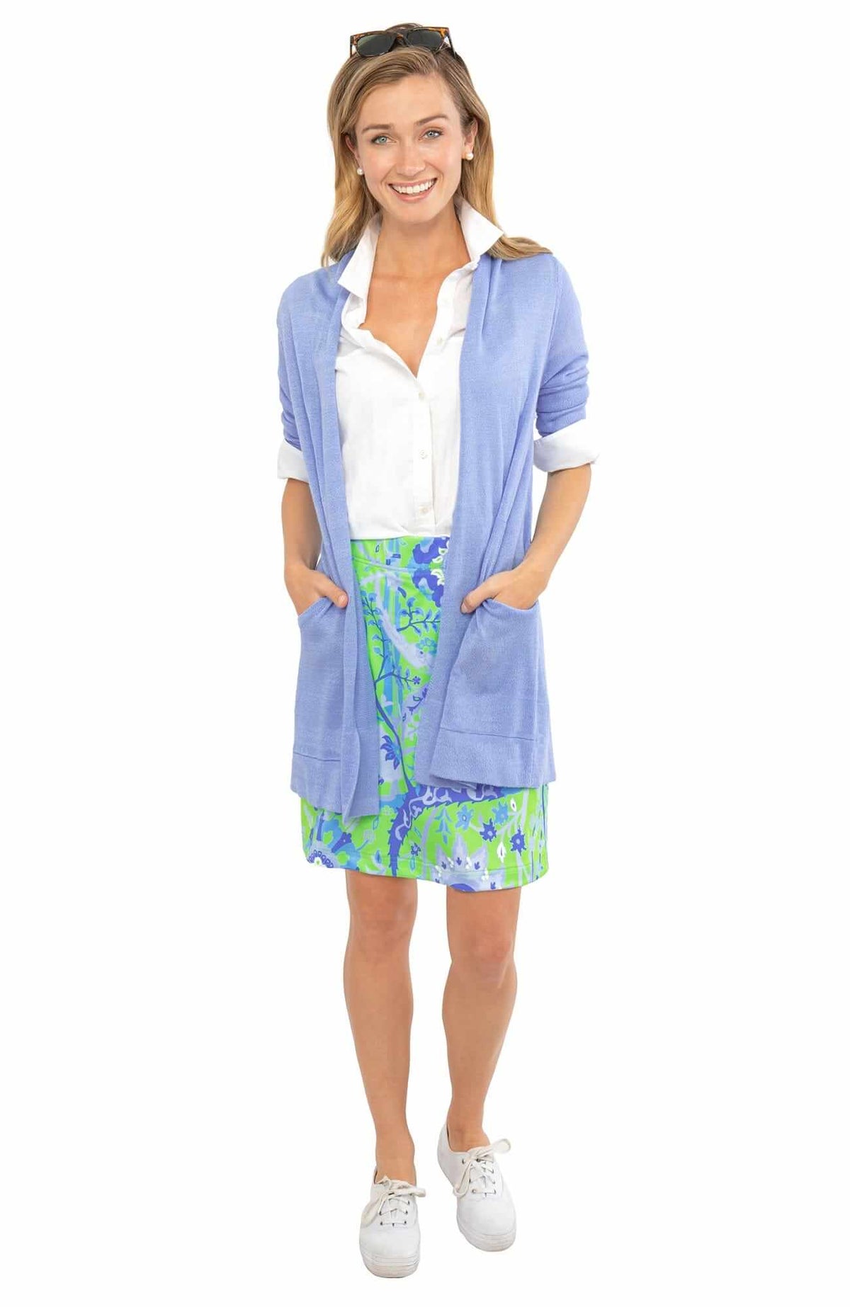 Open Cardigan Sweater Periwinkle