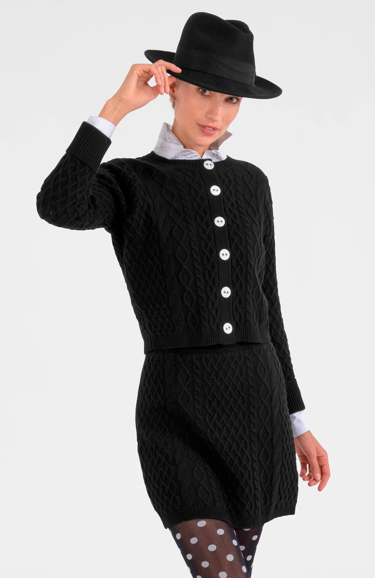 Irish Knit Cardigan Black