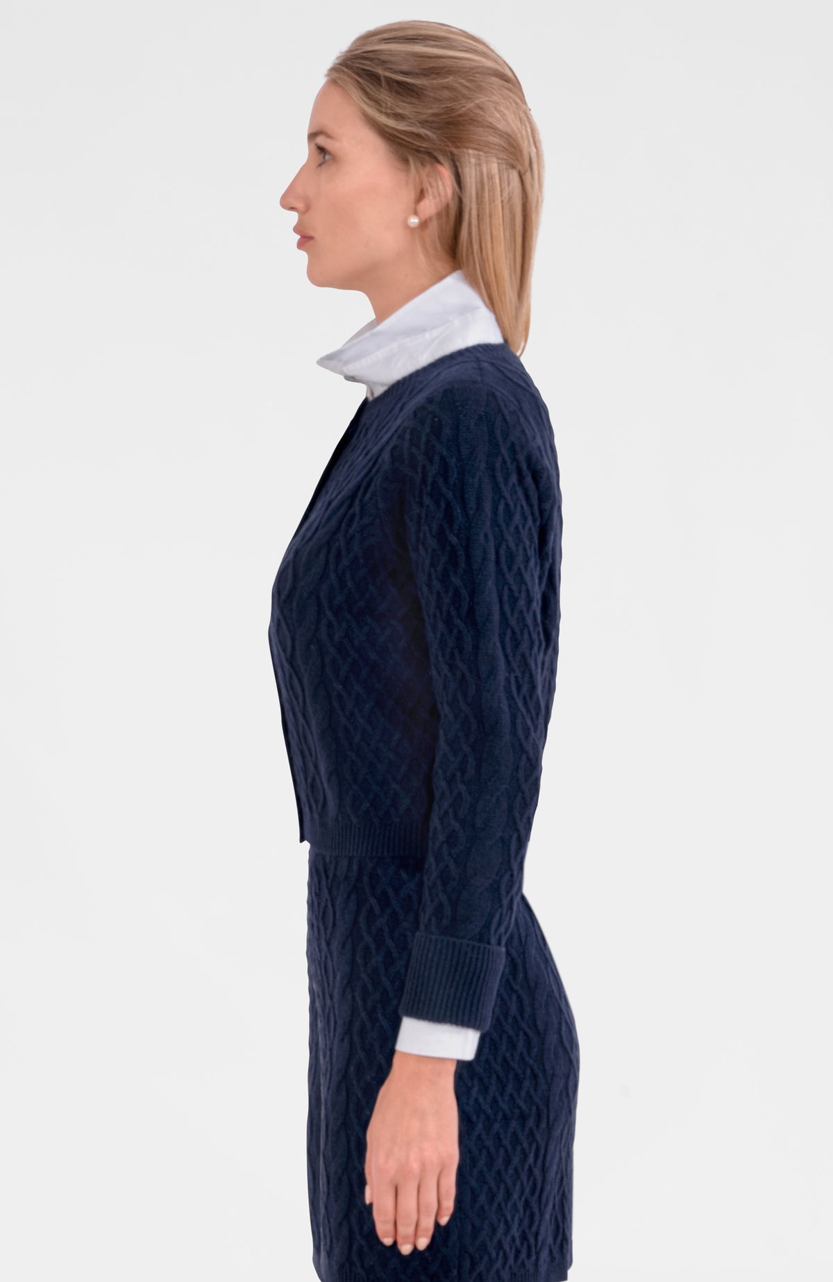 Irish Knit Cardigan Navy