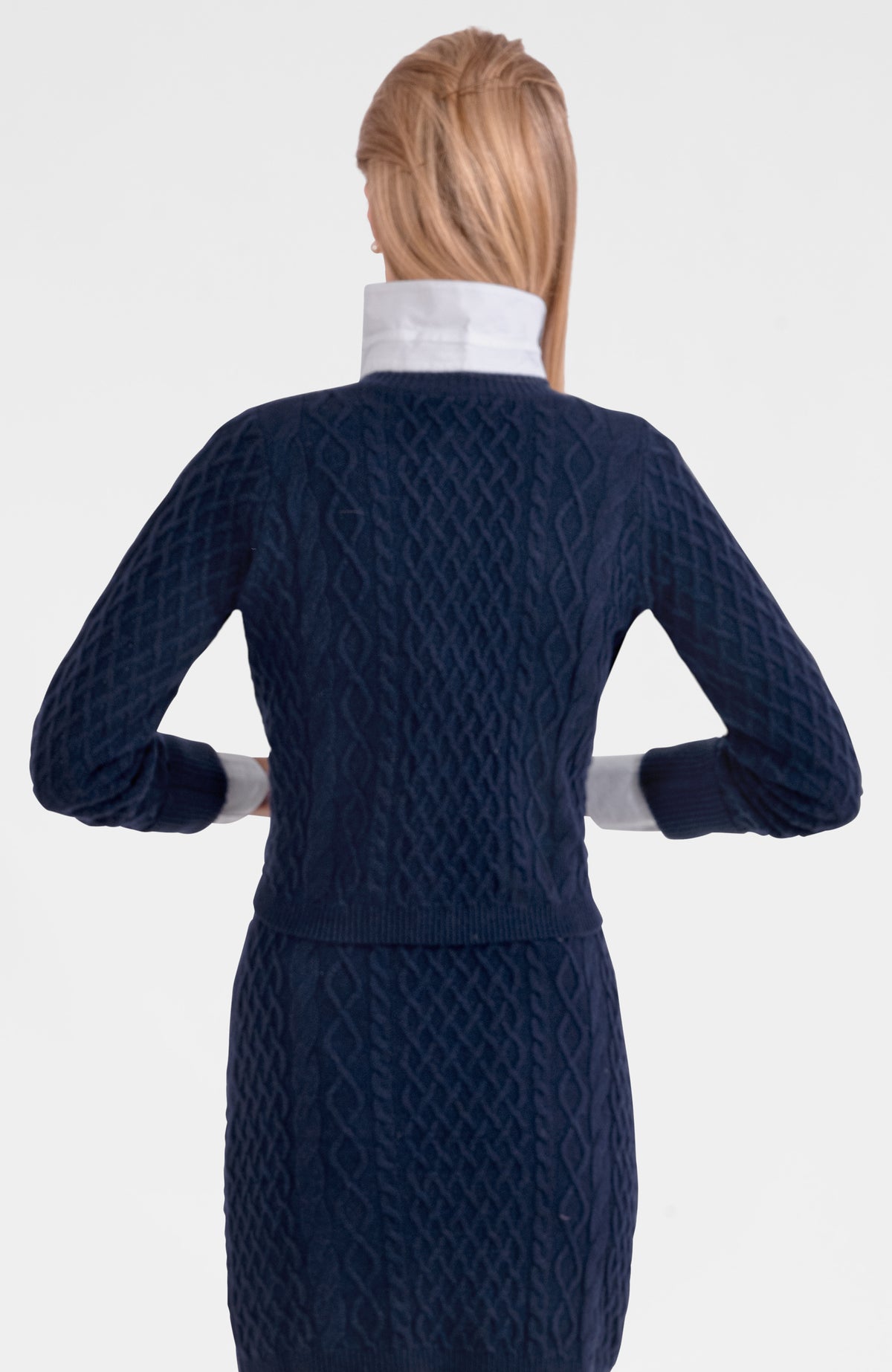 Irish Knit Cardigan Navy