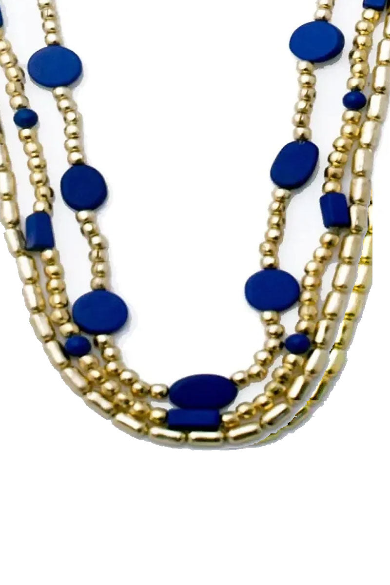 &quot;The Trio&quot; Necklace Lapis Gold One Size