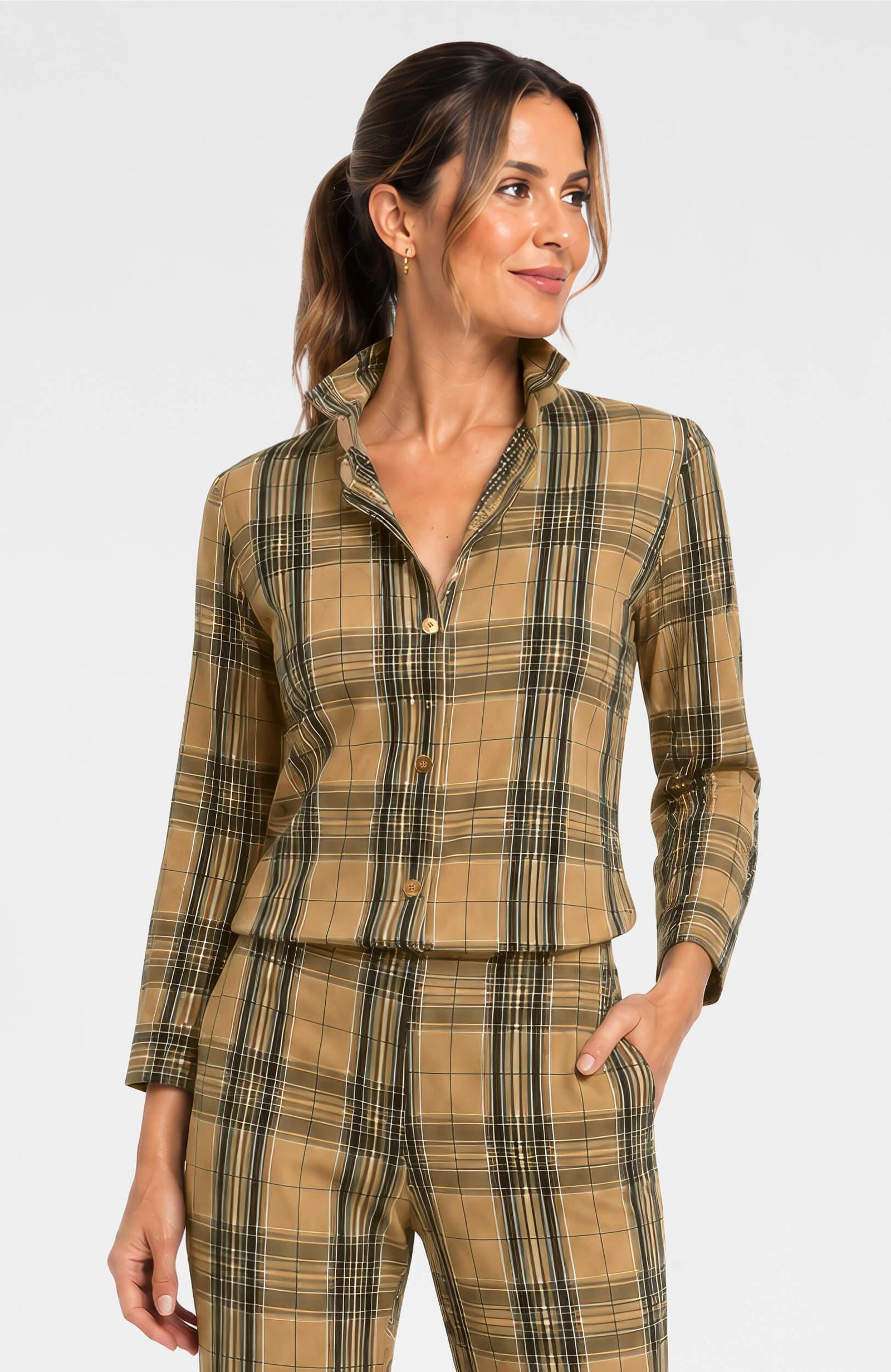Ex-Boyfriend Cdc Shirt - Belgravia Plaid Khaki Black
