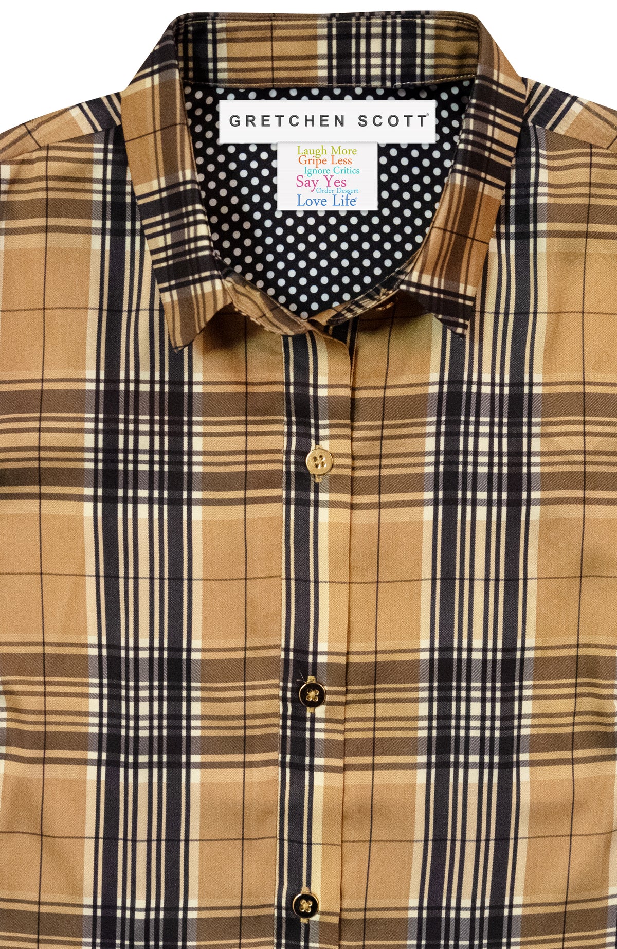 Ex-Boyfriend Shirt - Belgravia Plaid Khaki Black