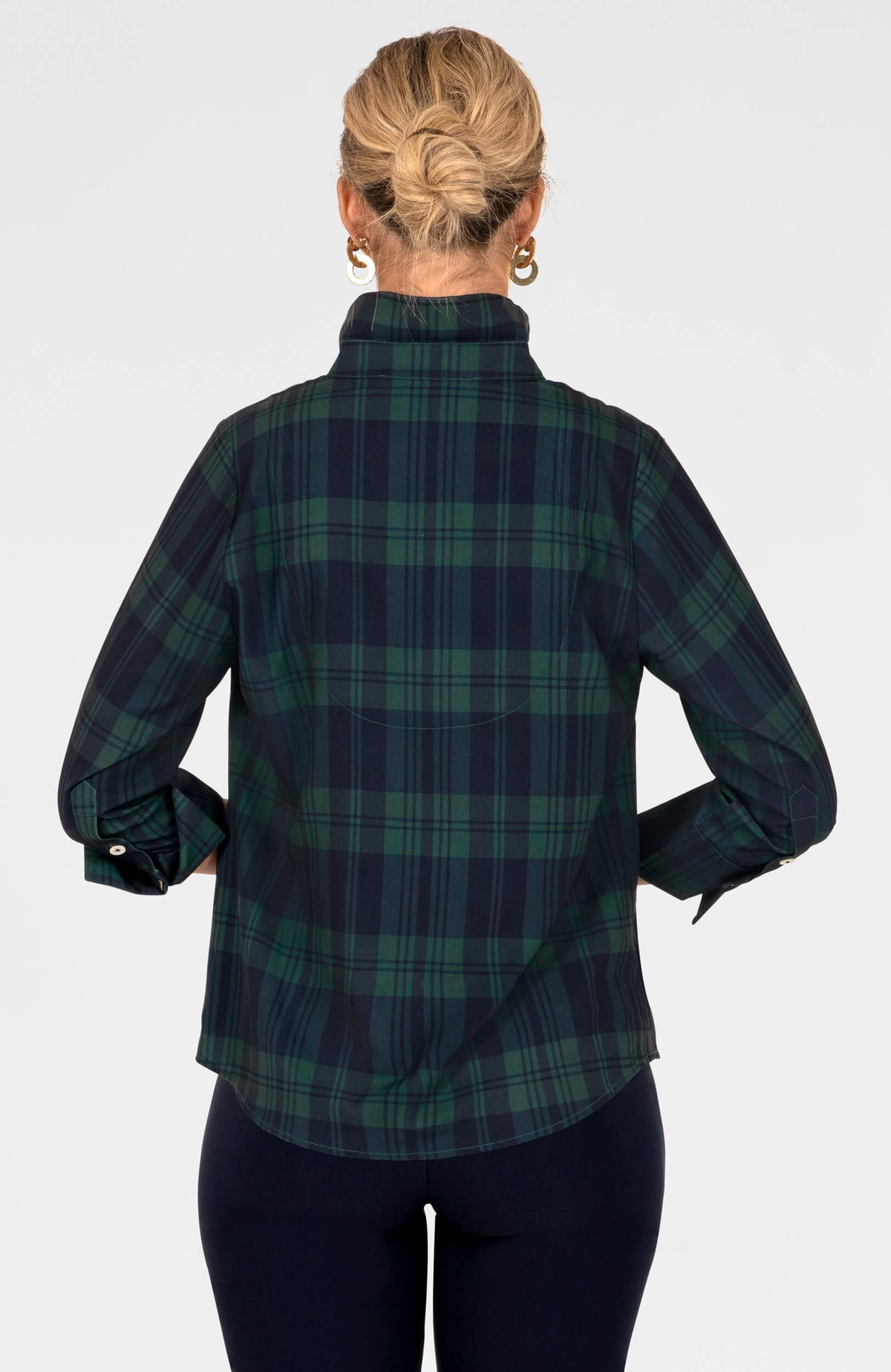 Boyfriend Shirt - Black Watch Navy Green