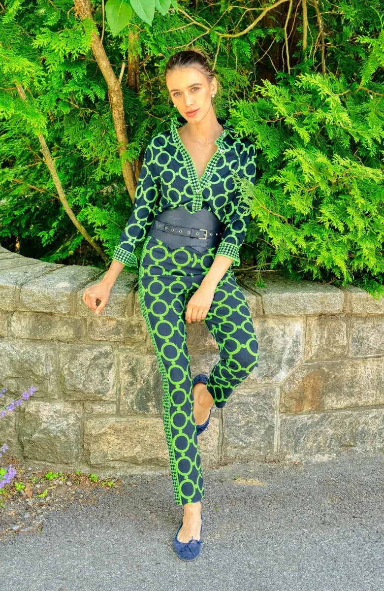 Boyfriend Shirt- Dip & Dot - Final Sale Navy
