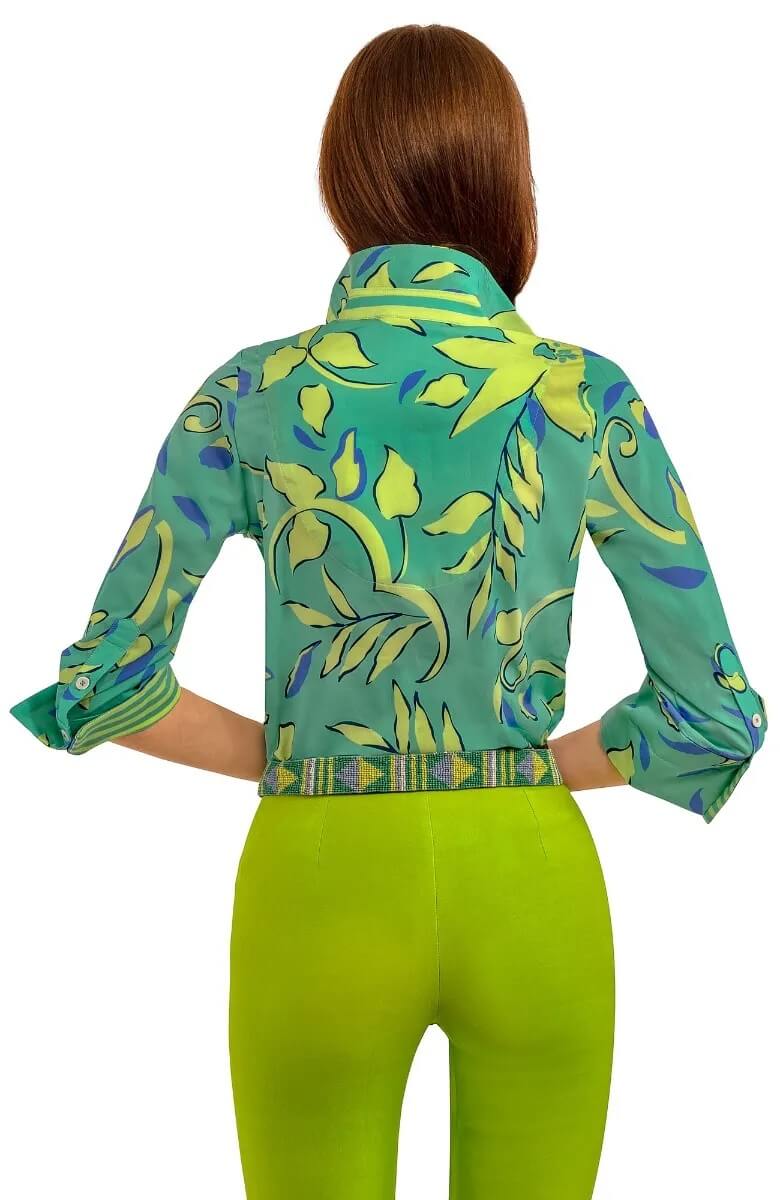 Boyfriend Shirt - Full Bloom Turquoise