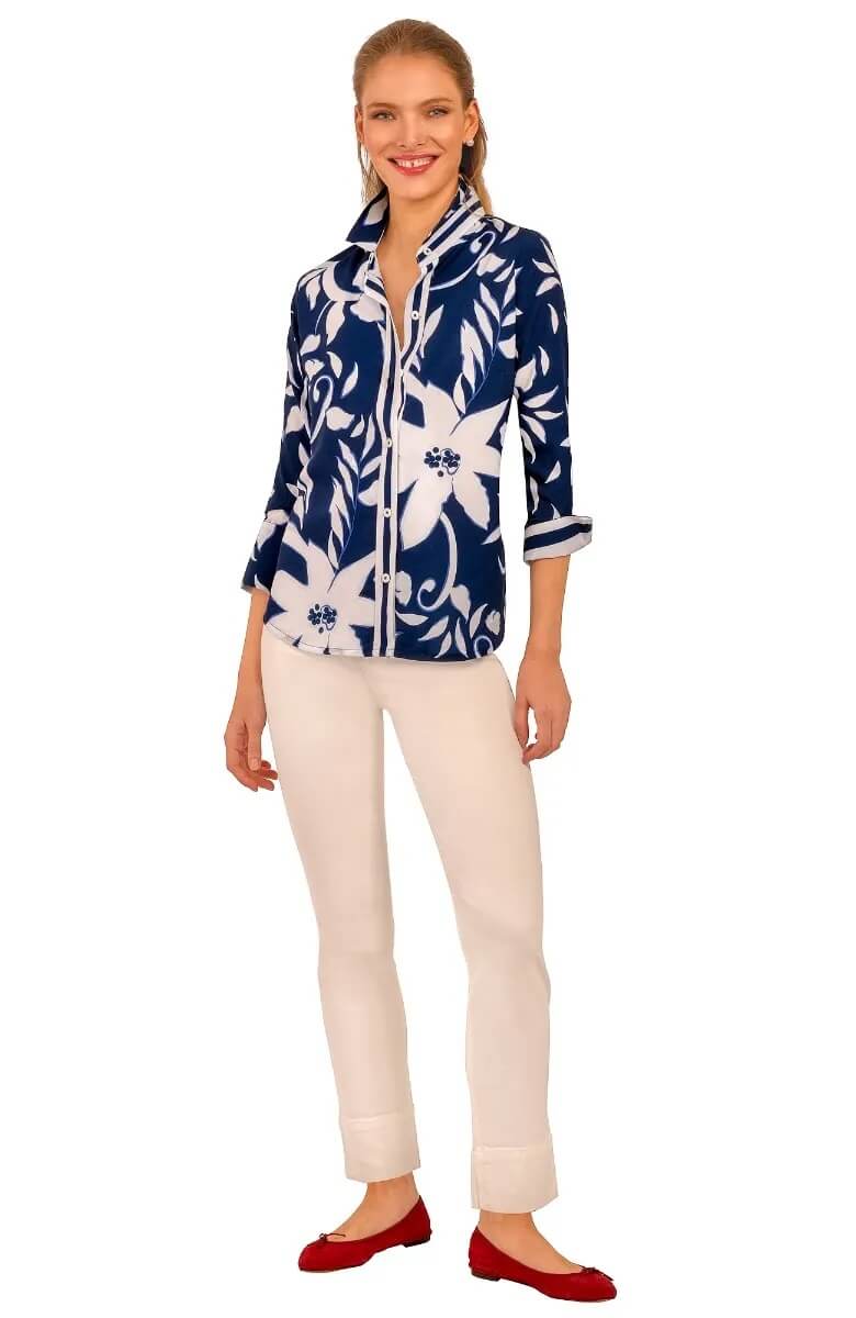 Boyfriend Shirt - Full Bloom Navy