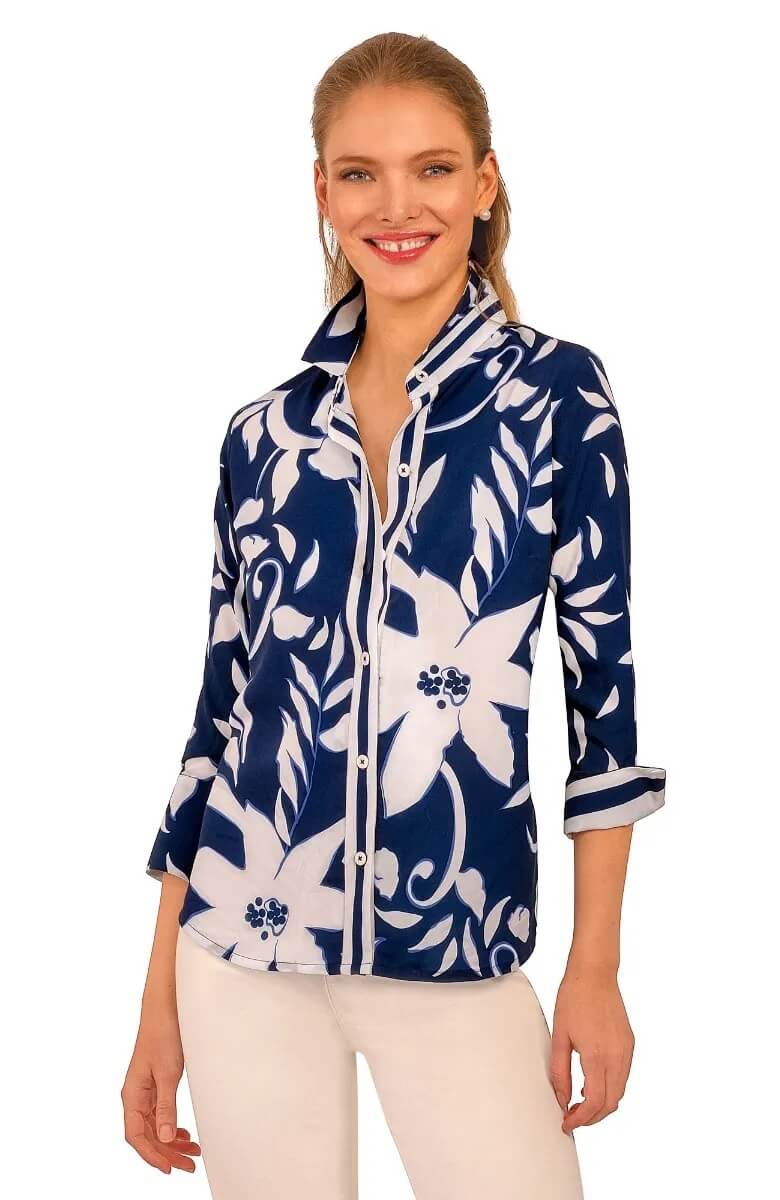 Boyfriend Shirt - Full Bloom Navy