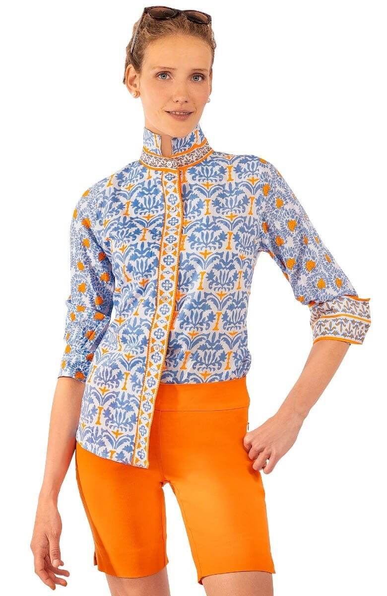 Cotton Boyfriend Shirt - East India - Final Sale Periwink Orange