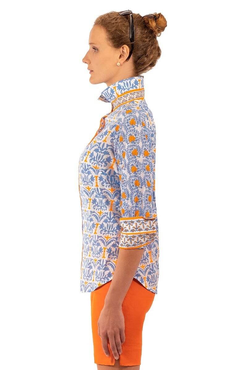 Cotton Boyfriend Shirt - East India - Final Sale Periwink Orange