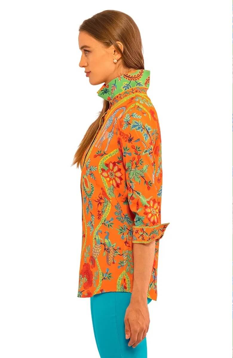 Boyfriend Shirt - Jungle Symphony Orange