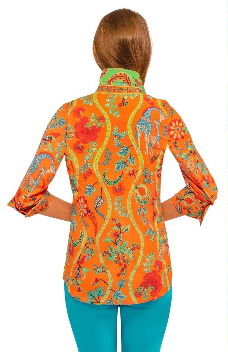 Boyfriend Shirt - Jungle Symphony Orange