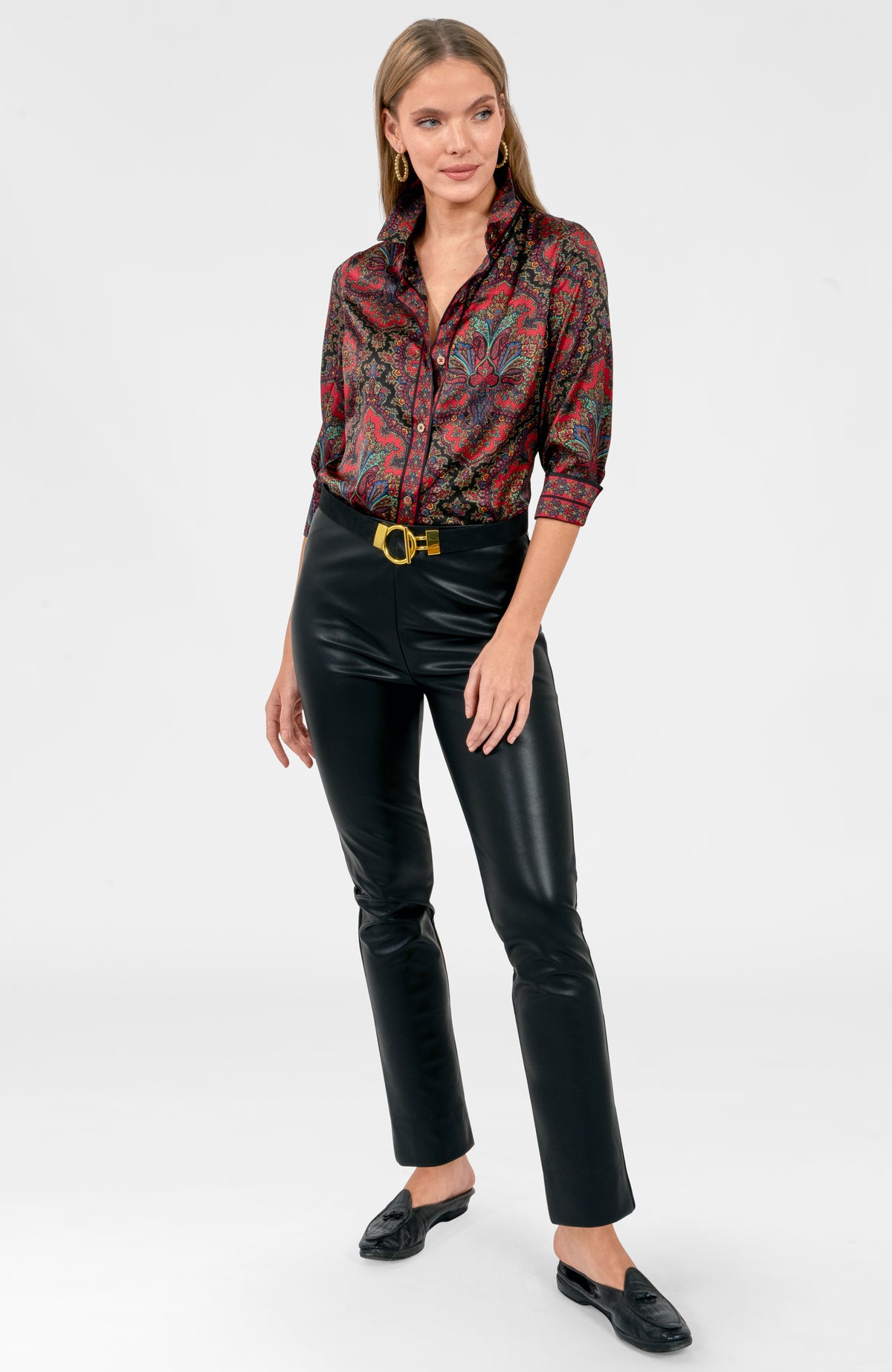 Boyfriend Shirt- Passion Paisley Black