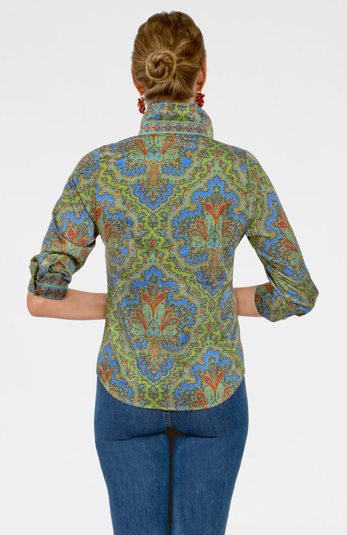 Boyfriend Shirt- Passion Paisley Olive