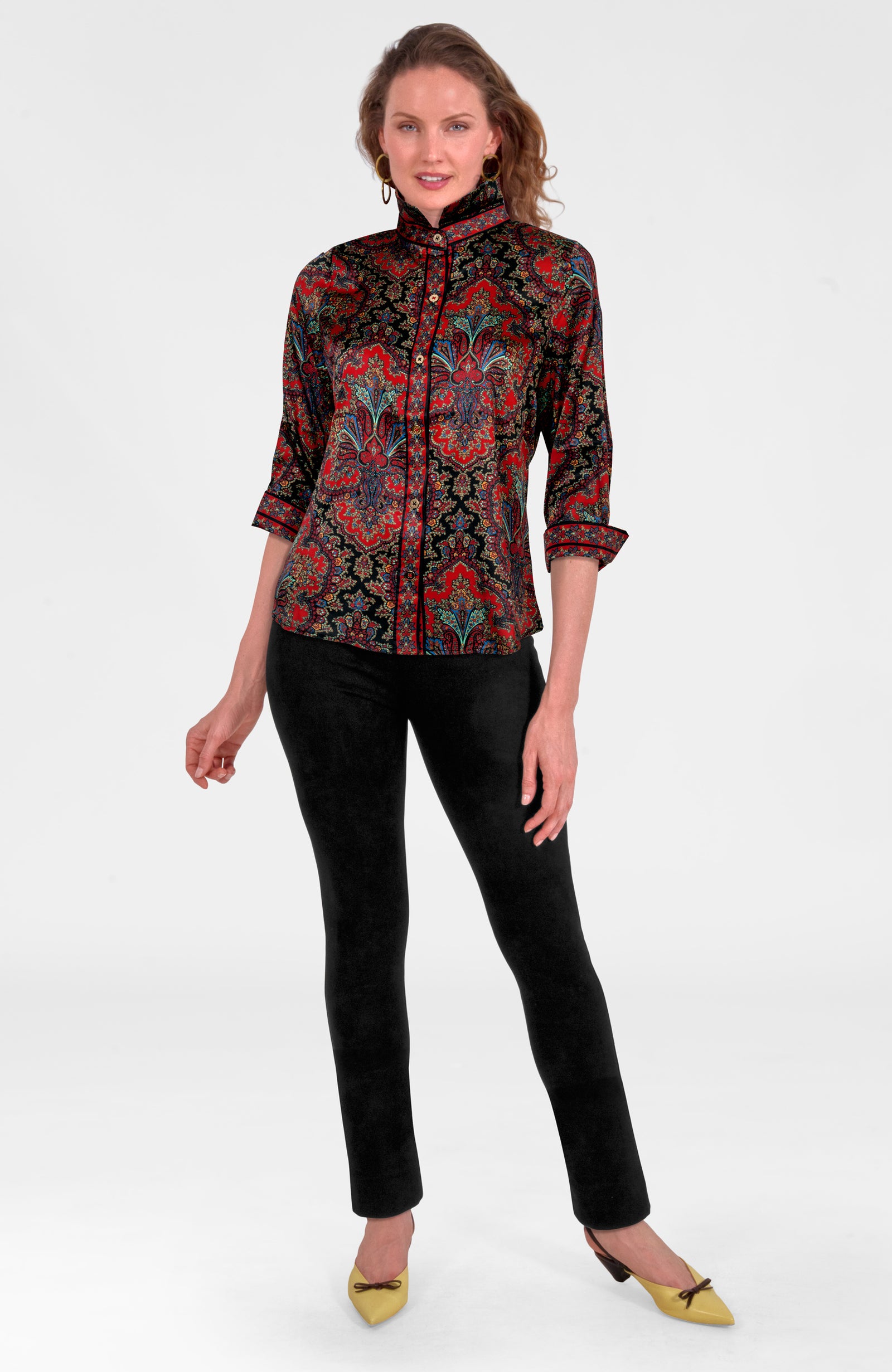 Boyfriend Shirt- Passion Paisley Black