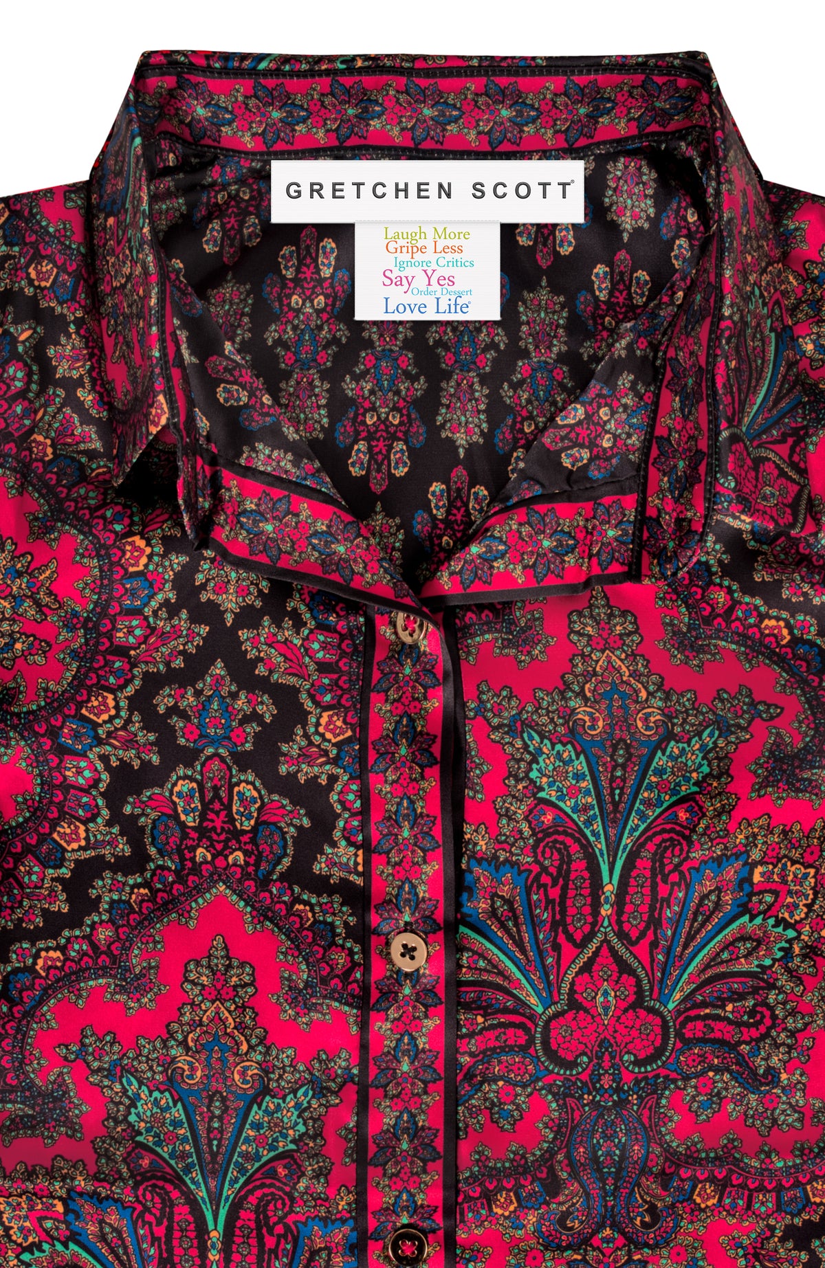 Boyfriend Shirt- Passion Paisley Black