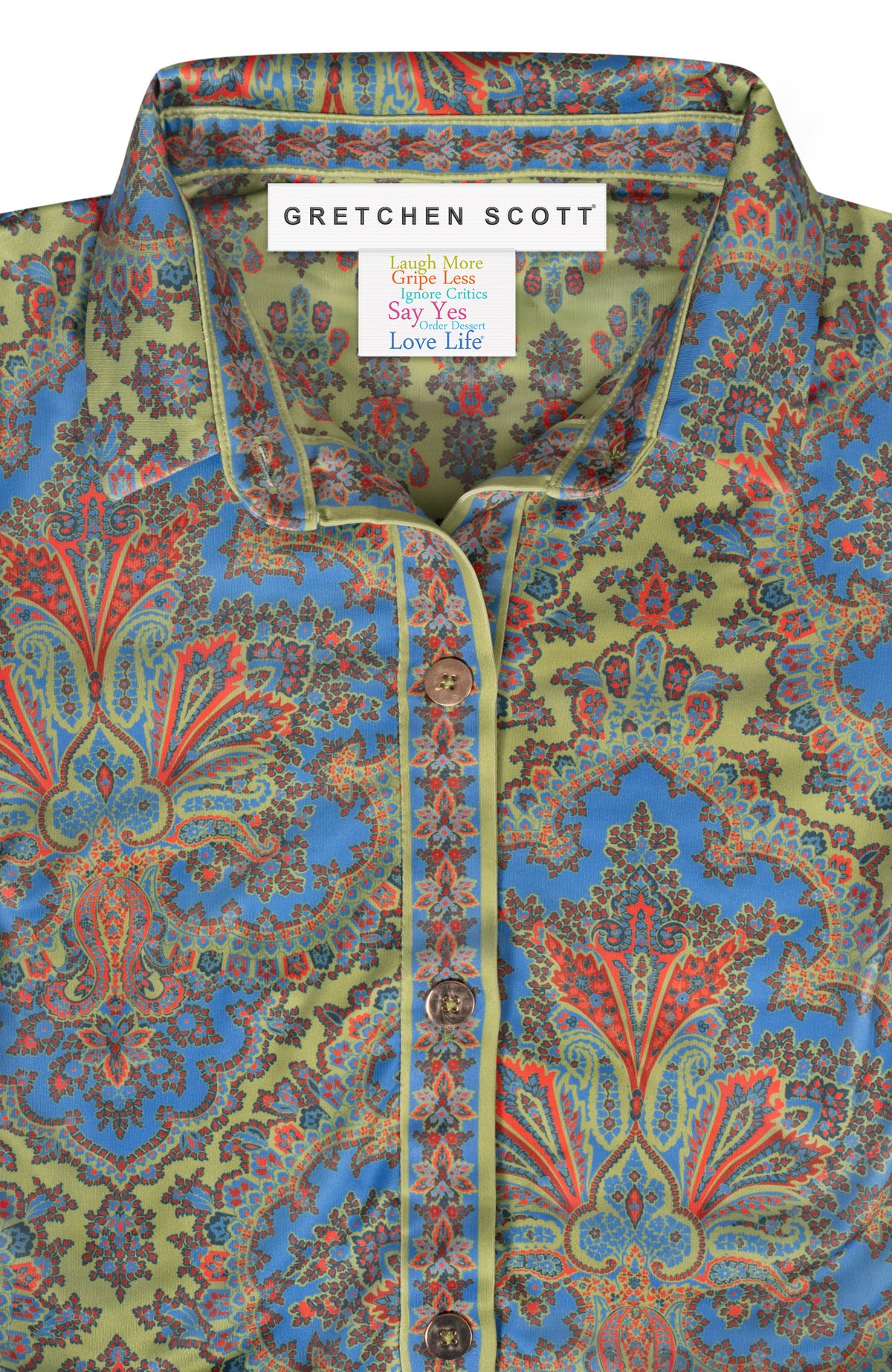 Boyfriend Shirt- Passion Paisley Olive