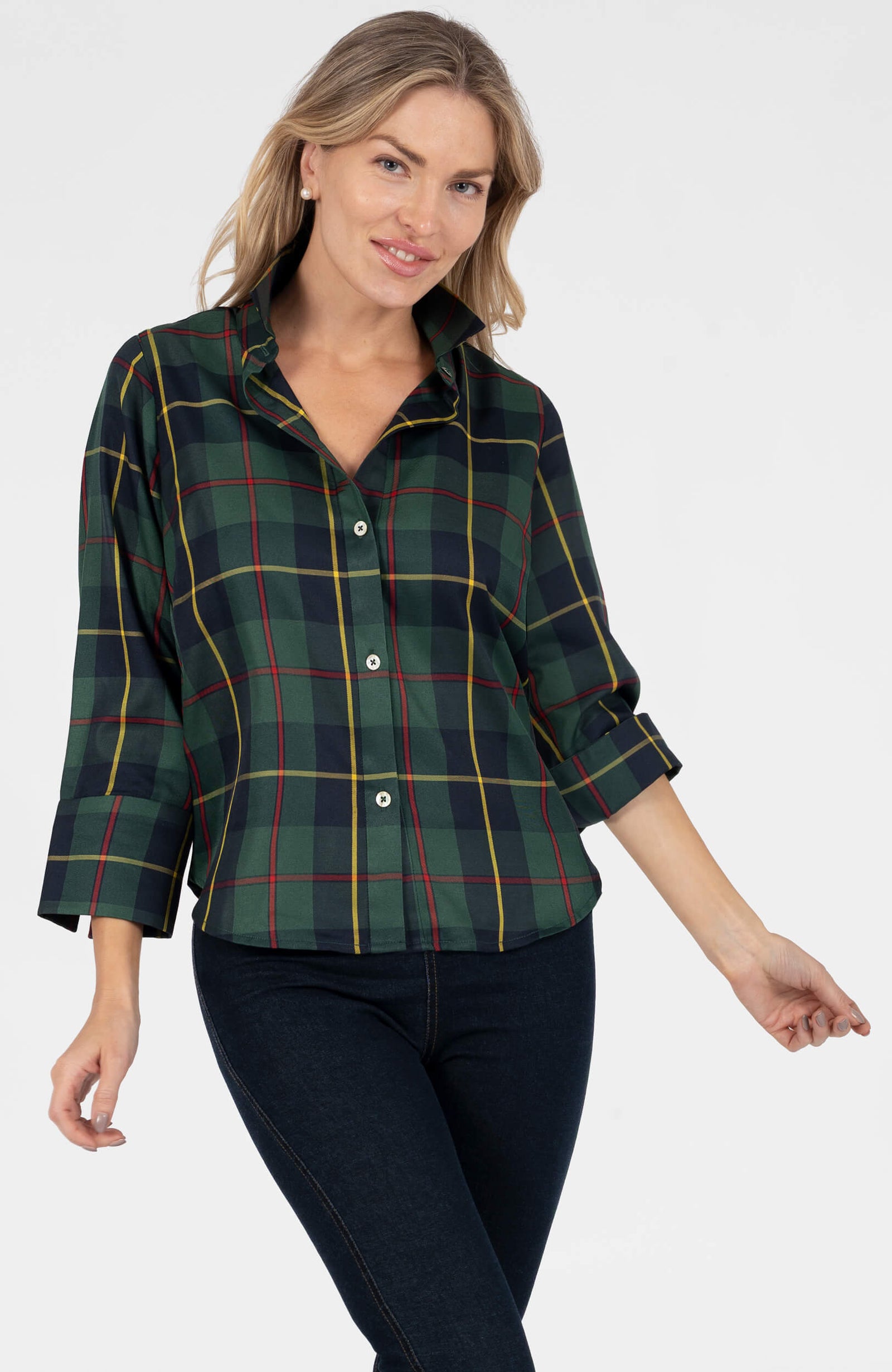 Plaidly Cooper Boyfriend Shirt Green Multi