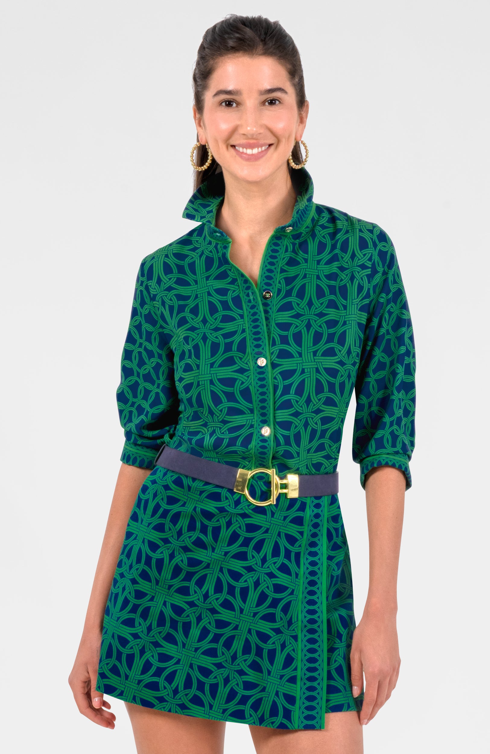 Boyfriend Shirt - Ring Toss Navy Kelly