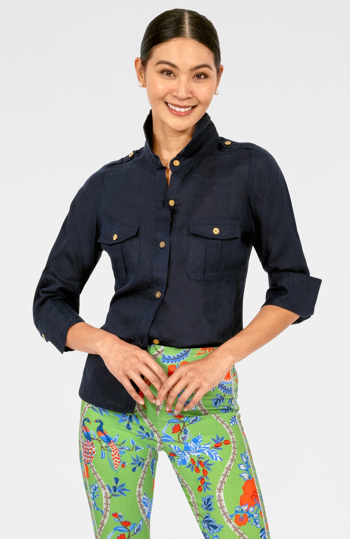 Safari Boyfriend Shirt Navy