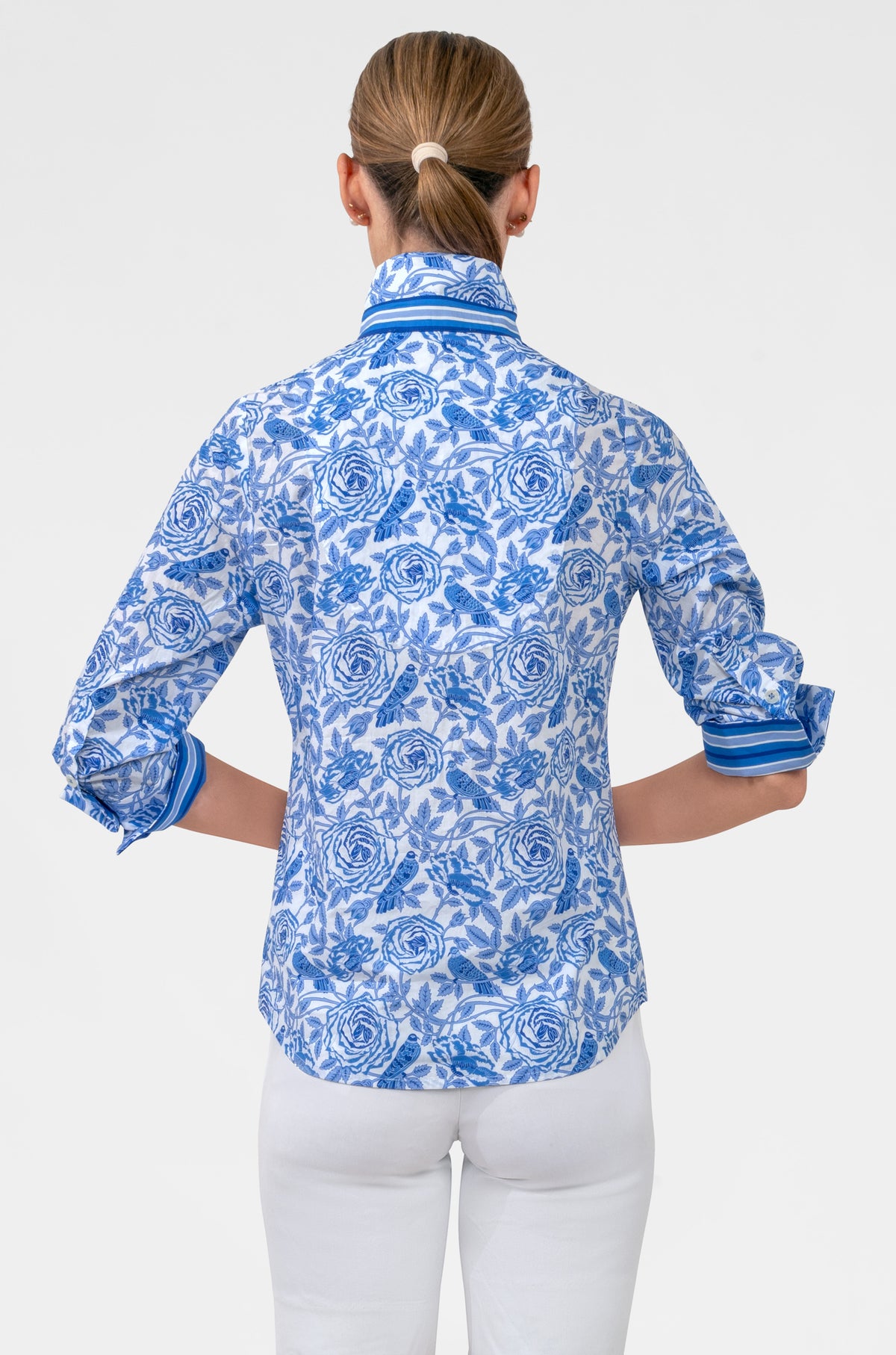 Boyfriend Shirt - Smell The Roses Blues