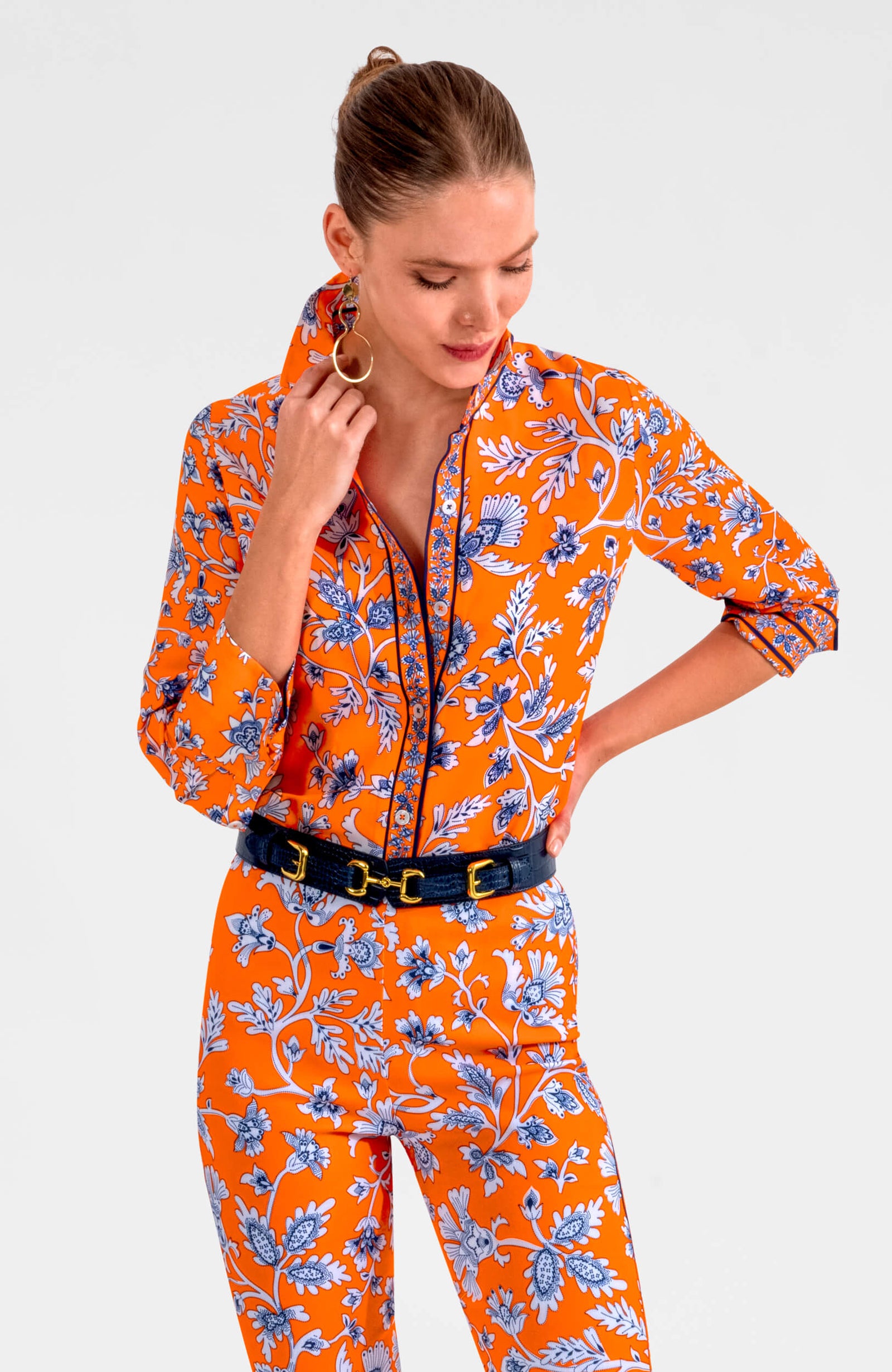 Boyfriend Shirt - Stunning Stippling Orange