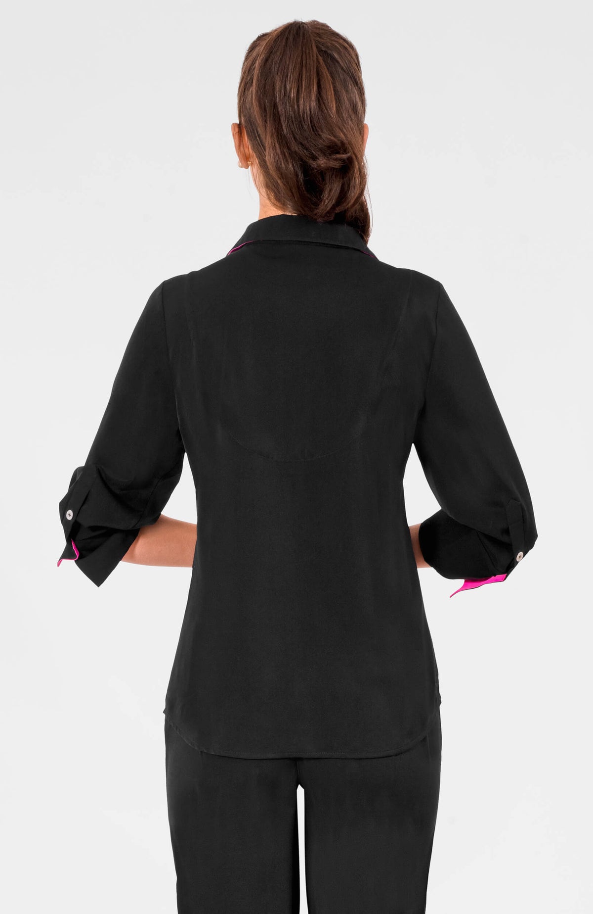 Boyfriend Shirt - Solid - Silky Heaven Black