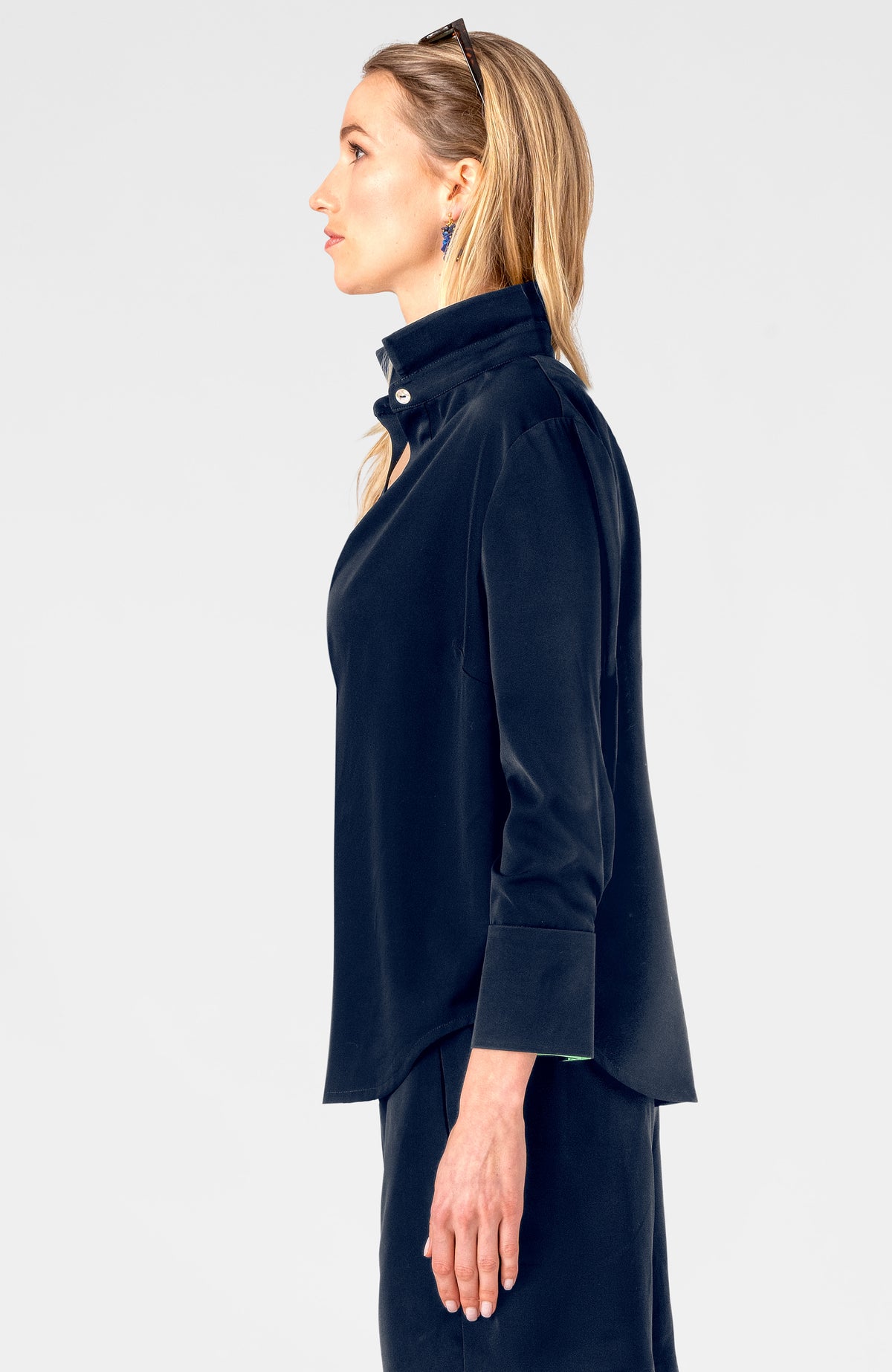 Boyfriend Shirt - Solid - Silky Heaven Navy